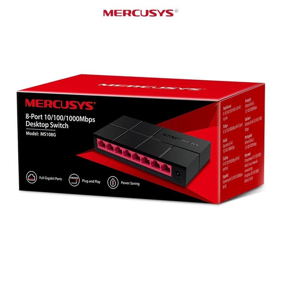 Mercusys MS108G 8-Port 10/100/1000Mbps Desktop HUB Switch