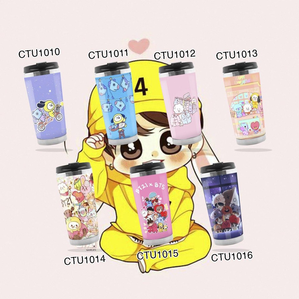 Botol Minum BT21/BT21 Tumbler Custom/Botol BTS/ BTS Tumbler/Tumbler Custom/Botol minum stainless