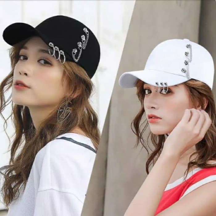 Topi Korean Style/Hip-Hop Topi Topi Keren Gaya Korea Rantai Besi Ring Baseball Cap