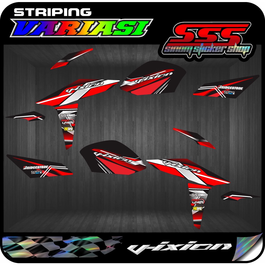 Decal Striping New Vixion Advane Motif Road Race 02