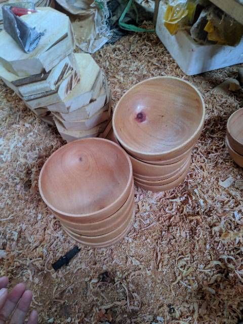 MANGKOK KAYU MAHONI / Wooden Bowl/ Mangkuk Kayu D16cm