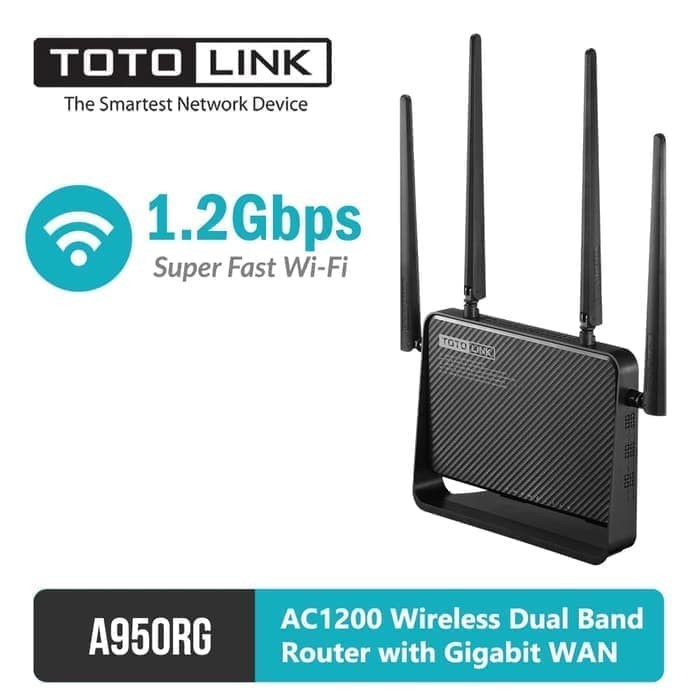 Wireless Dual Band Router with Gigabit WAN AC1200 - TOTOLINK A950RG