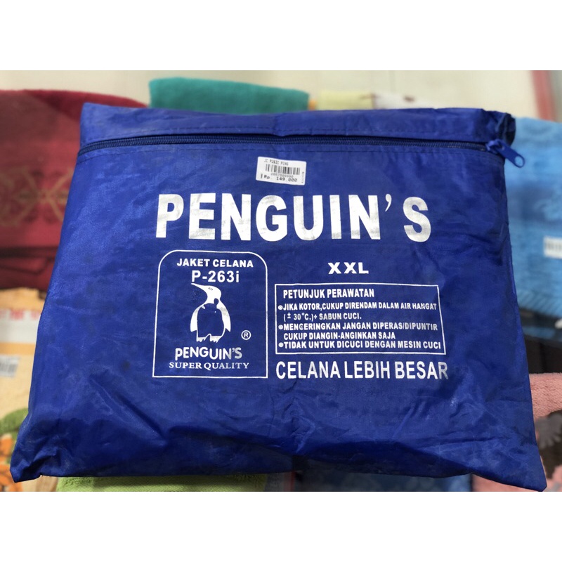 JAS HUJAN PENGUINS JAKET CELANA P-2631i (Bahan PARASIT/nylon) Size XXL JAS HUJAN MANTEL PENGUIN (CELANA LEBIH BESAR) Super Quality