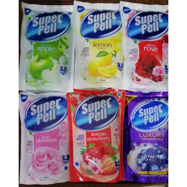 Pembersih Lantai Super Pell Korean Strawberry  Himalayan Berries Lemon Apple Gold Cherry Rose Love B