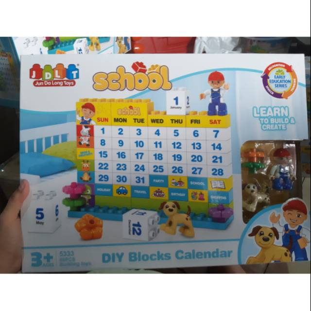 JDLT Jun Da Long Toys School DIY Blocks Calender