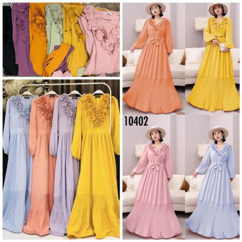 yerin maxi, gamis bangkok premium, dress import fashion, vivorie maxi, gamis mewah, dress pesta