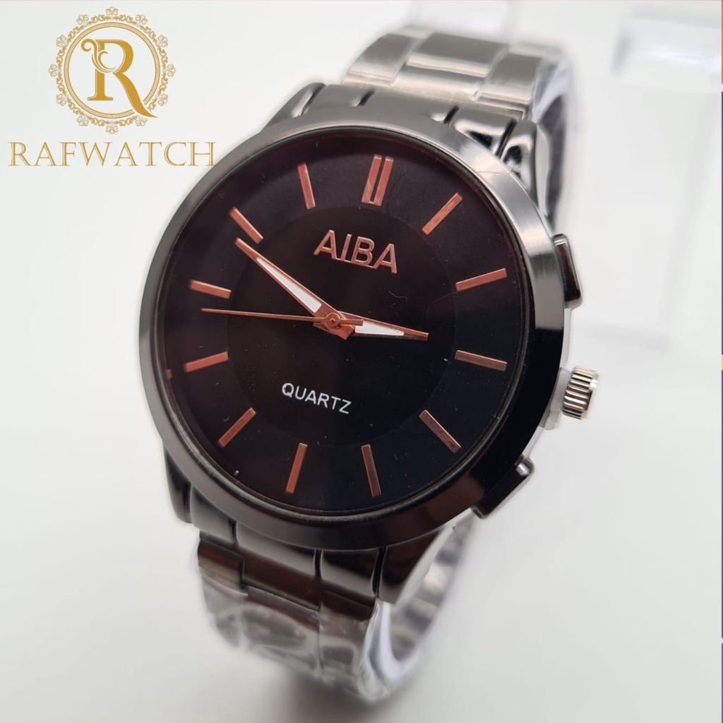 JAM TANGAN PRIA WANITA ALBA RANTAI STAINLESS STEEL HITAM JAM TANGAN CASUAL PRIA WANITA IMPORT