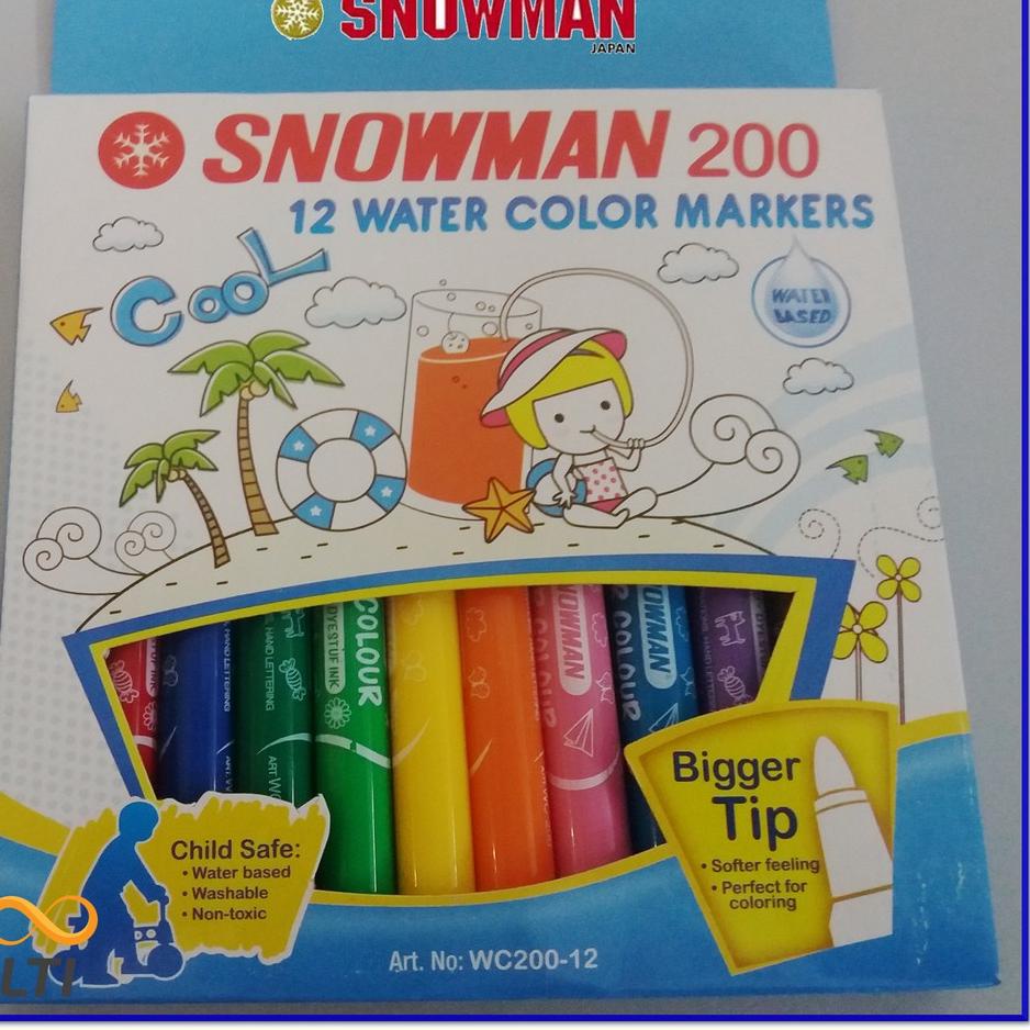 

Promo Untung Spidol Snowman Water Colour Marker Spidol Anak WC-200-12