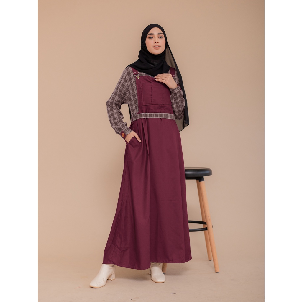 Ricis by Khayra - Retro Dress - Gamis Terbest Seller  Ria Ricis-CHOCO RUBY