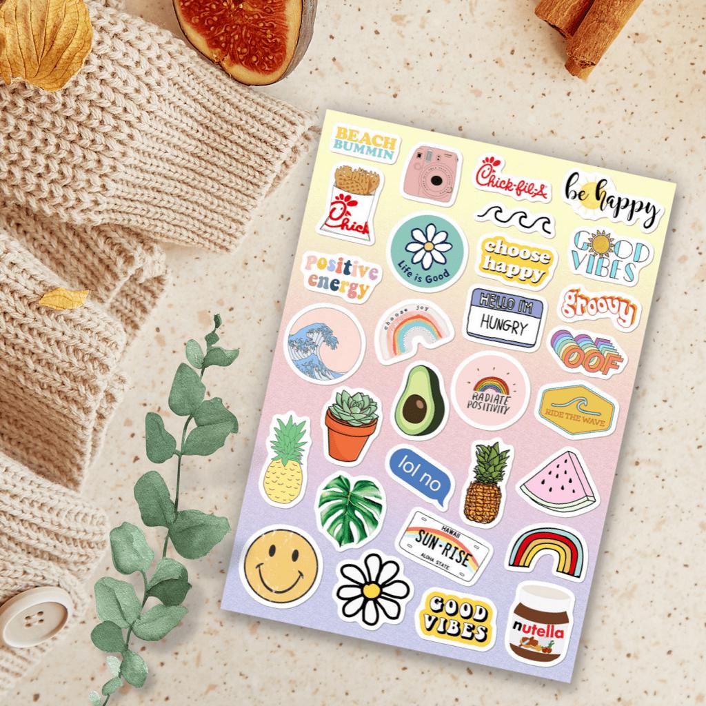 

Aesthetic Sticker | Good Vibes Chilling Happy Sticker | Stiker Estetik