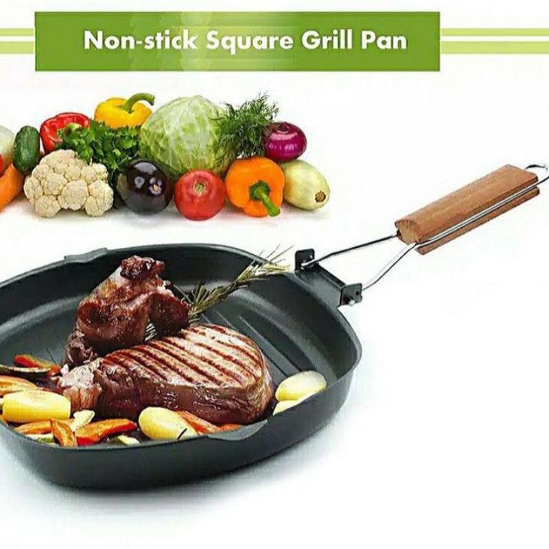 Square Grill Pan GSF 24cm G 2402 / Panggangan Serbaguna / Panggangan Daging / Panggangan Roti Bakar