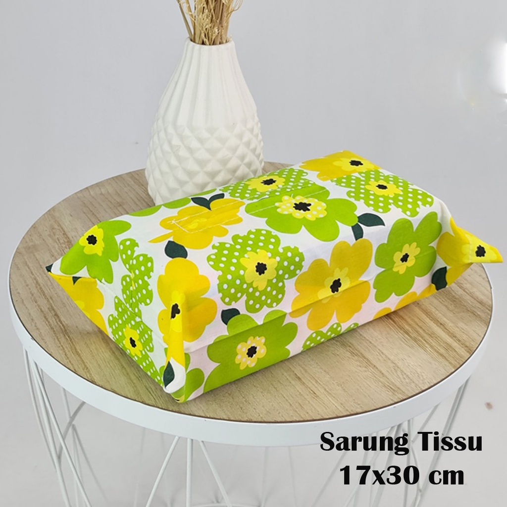 Tempat Tisu Sarung tissu Kotak Tissue Kain Katun Aneka Motif 17x30cm Organizer Perlengkapan Rumah Minimalis