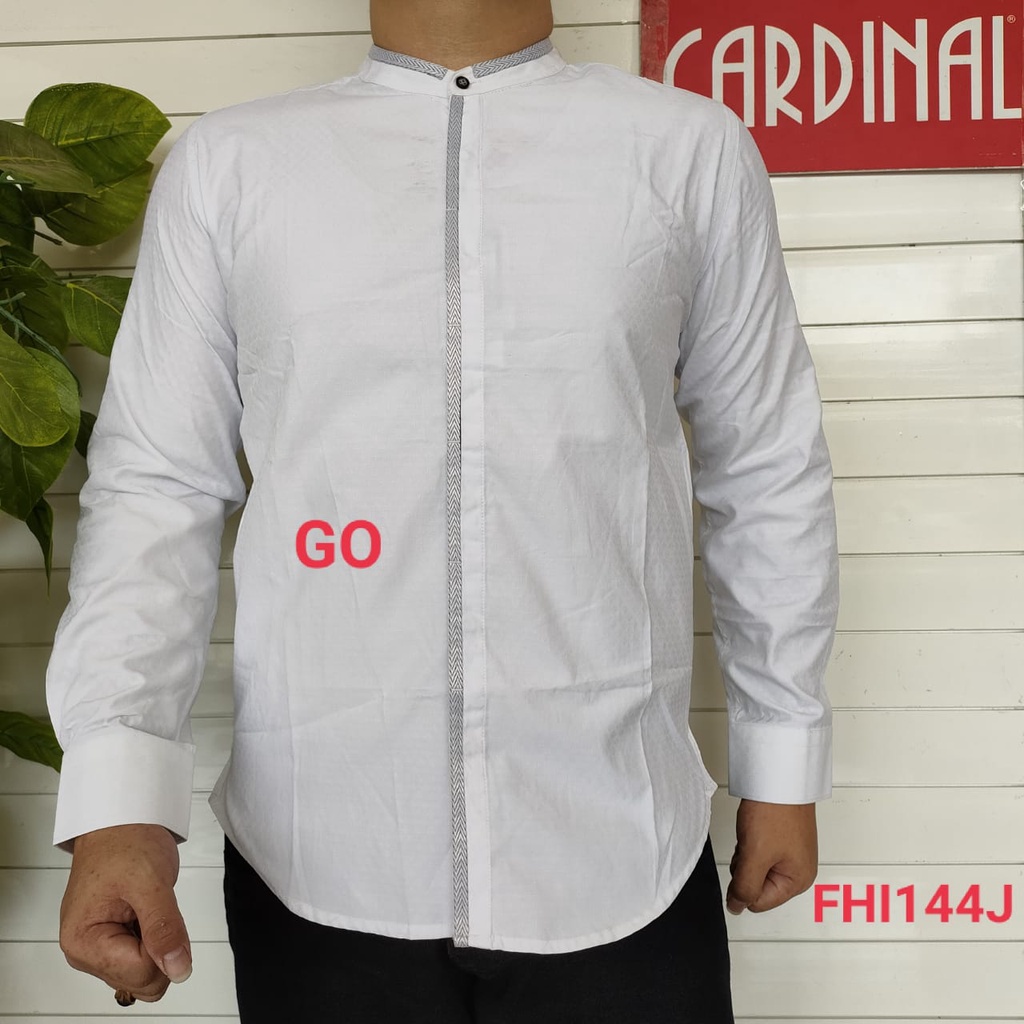 gos FKP CARDINAL KOKO/TAQWA FORMAL PUTIH Lengan Panjang Pakaian Hem Muslim Pria Dewasa Distro Original