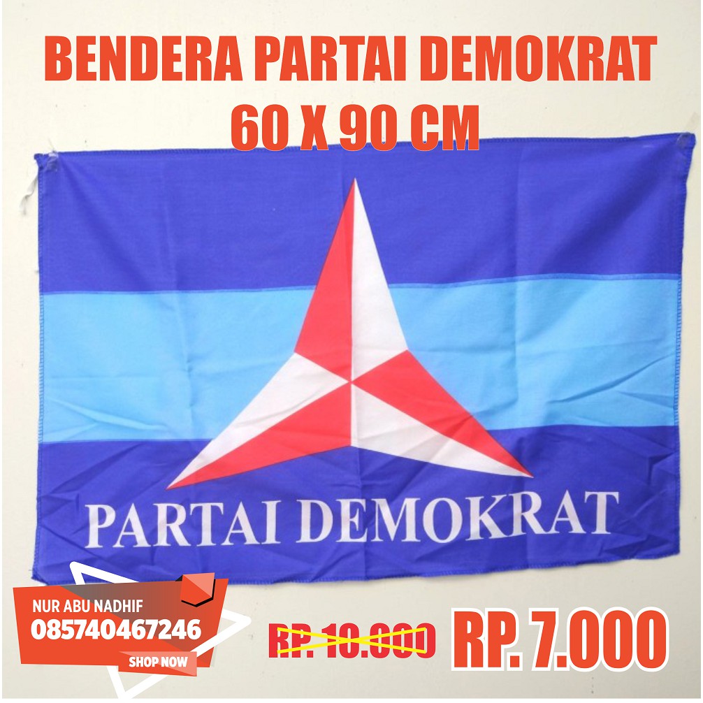 bendera partai demokrat uk 60x90 (isi100Pcs)