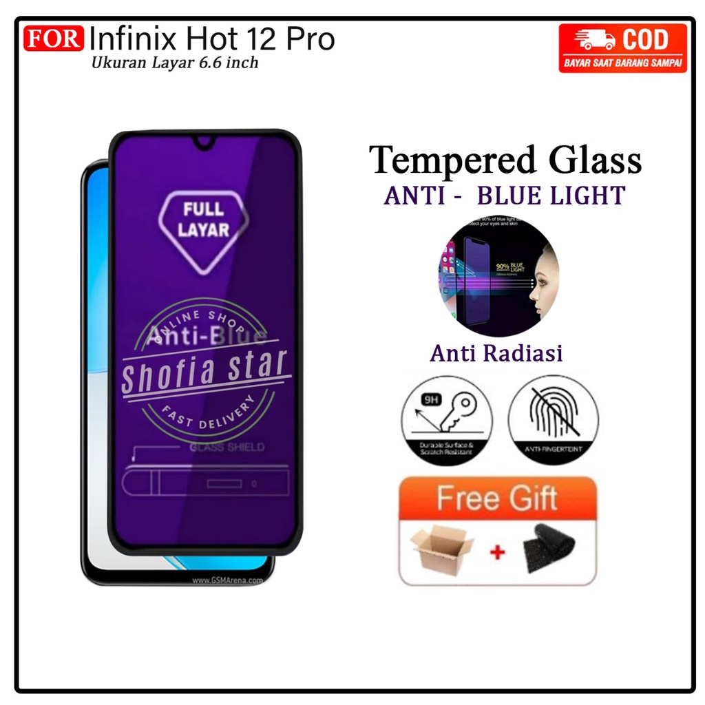 Anti Gores Ceramik Blue Light Infinix Hot 12 Pro Note 12 2023 Tg Layar Anti Radiasi Kaca Full Cover