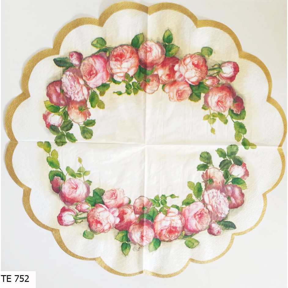 TISU DECOUPAGE EROPAH 33x33 CM TE752 Tisu bulat diameter 33 cm