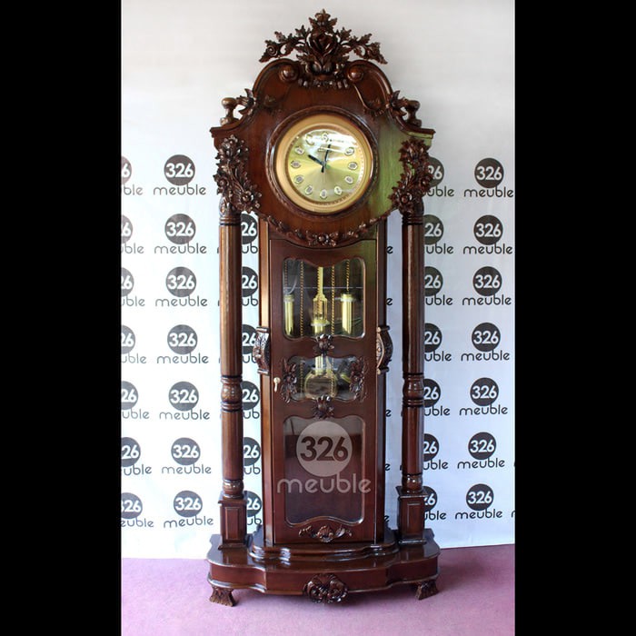 Lemari Jam Hias Mahkota Bunga Lemari Jam Hias Jati