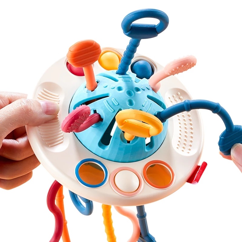 Set Mainan Edukasi Dini Bayi / Anak Model Puzzle Gurita Bahan Silikon Kualitas Tinggi