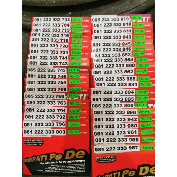 KARTU PERDANA NOMOR CANTIK PILIHAN