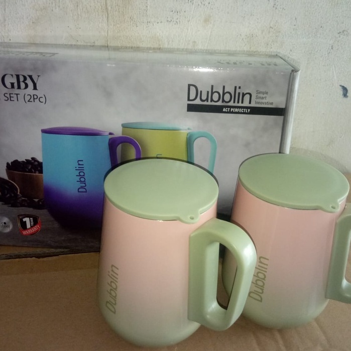 MUG DUBLIN RUGBY GRADASI ISI 2 / Mug Gelas Cangkir TERMOS KOPI Tahan Panas Dubblin 270 ML DUBBLIN RUGBY Stainless Stell DUBLIN TAKASIMURA