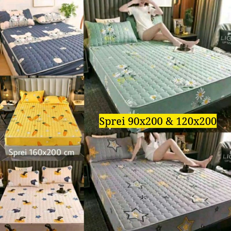 Sprei Sultan Waterproof anti ompol anti tahan air size 90x200 Seprei Adem full Karet ukuran 120x200