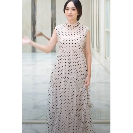 Kain tile polkadot / bahan Tulle polkadot bludru / tile dotty