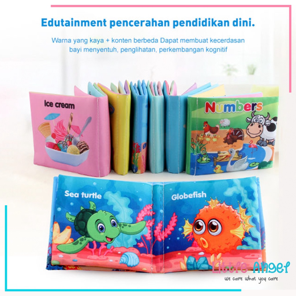 BUKU KAIN EDUKASI ANAK Buku Bantal Bayi Mainan Edukasi Karakter Anak Balita Belajar Cerita Gambar Edukatif Cloth Education Soft Book