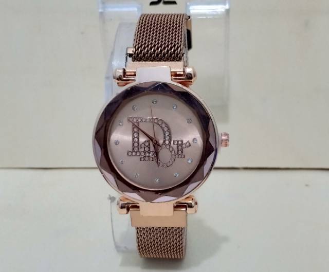 Jam Tangan Wanita Magnet Murah Diyoor Diamond Logo Tengah ANALOG