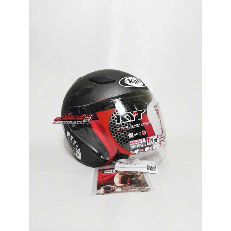 HELM KYT DJ MARU MOTIF 10 GUNMETAL DOFF HELM TOURING KYT DJMARU MOTIF MURAH HELM KYT DJMARU ORIGINAL-4
