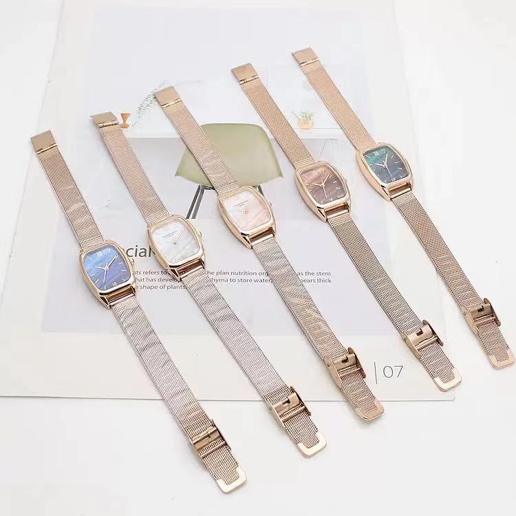 Jam Tangan Wanita Strap Rantai Pasir Analog Quartz Korean Import