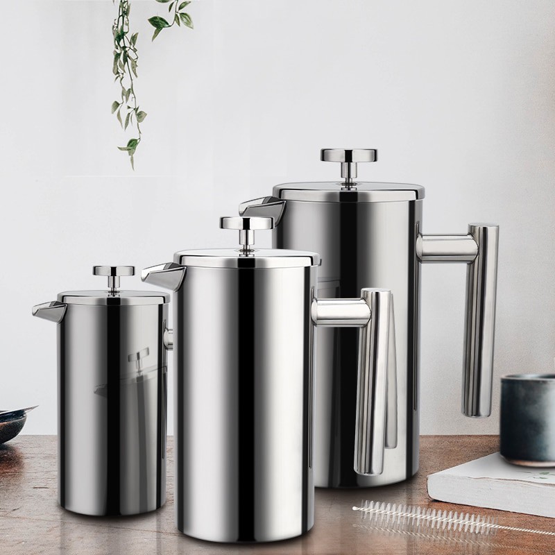 BAYAR DI TEMPAT Pot Stainless Steel 1 Liter French Press Coffee Maker