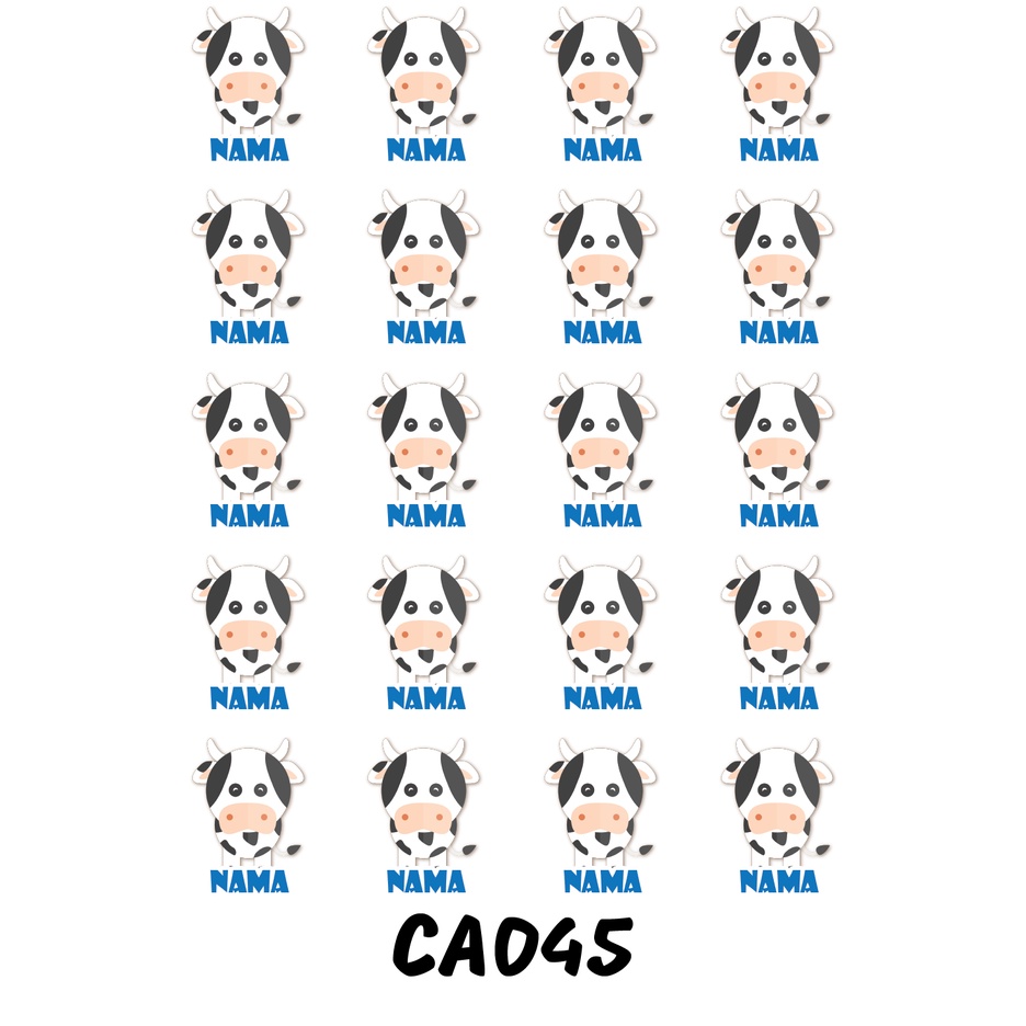 

Sticker Nama Cutting Label Waterproof Tahan Air Cow C (CA045)