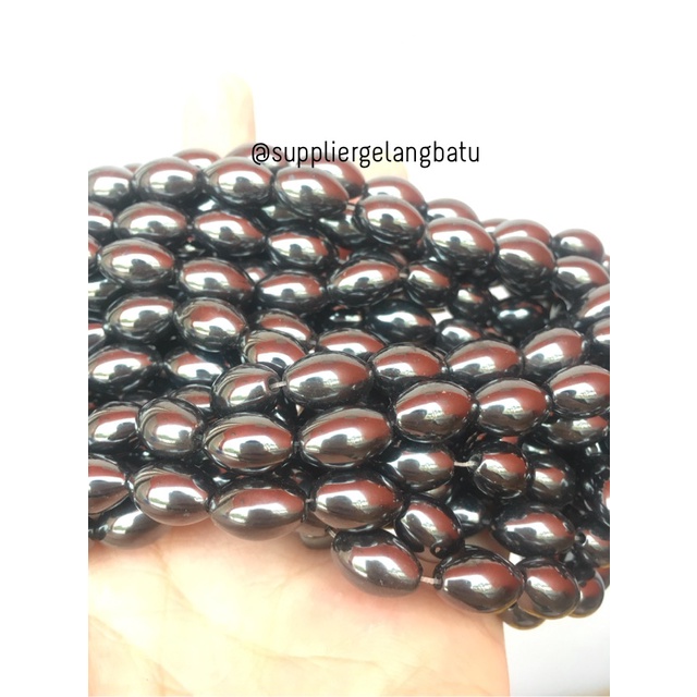 magnetic brustin hematite badar besi 10 x 6mm oval grosiran blustin