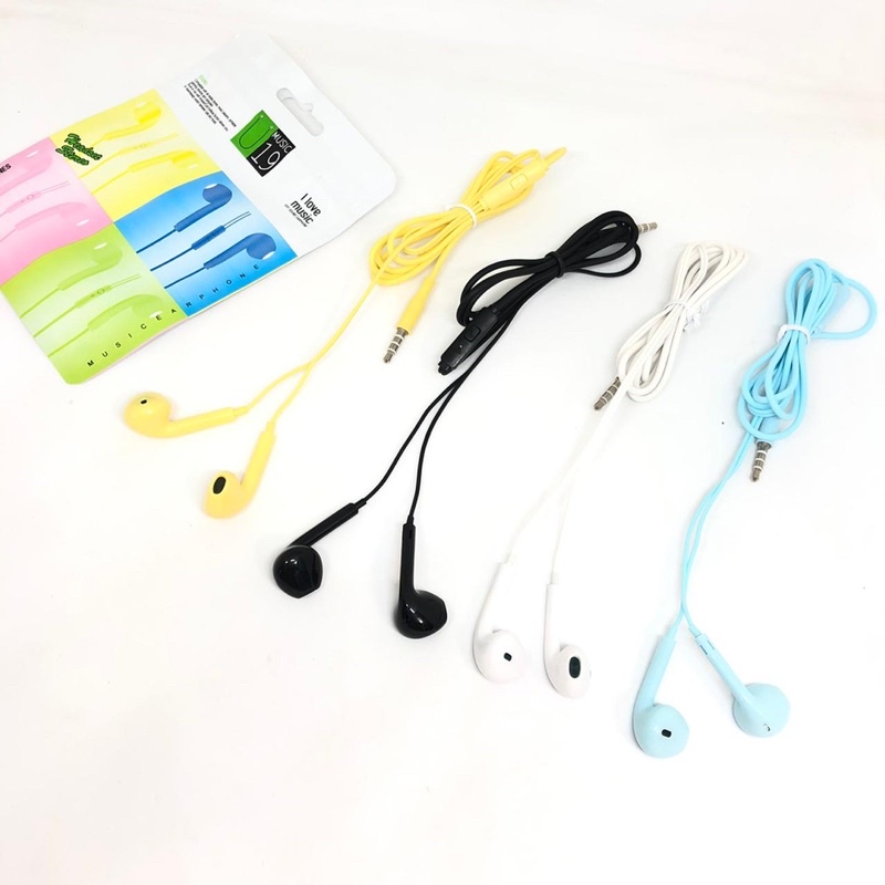 HF VIBOX MACARON U19 PACKING PLASTIK WARNA SOFT COLOUR ENJOY MUSIC EARPHONE