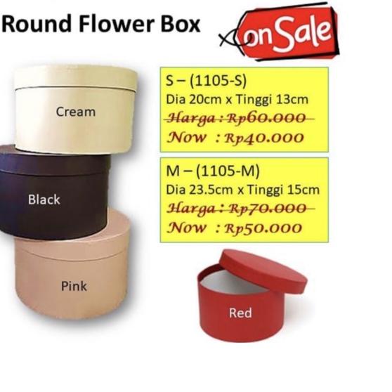 

Special - box bunga Round flower box besar d25 t18 bloom box bunga barang florist1105-M