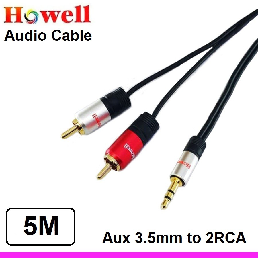 Howell Kabel Audio Aux 3.5mm to 2RCA 5M