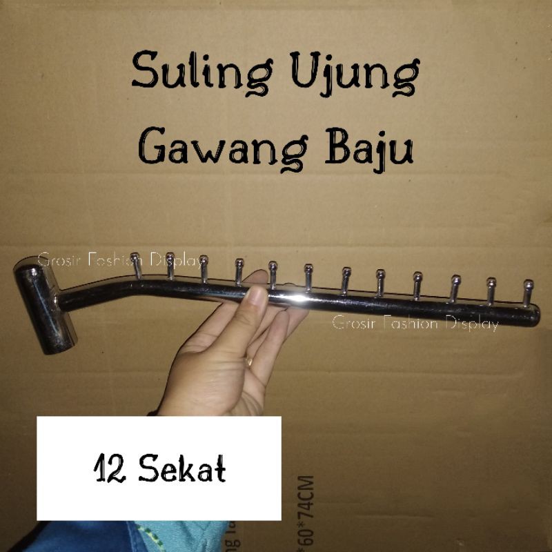 Suling Ujung Gawang Suling Pipa Bulat Ujung Gawang 9 Mata / 12 Mata Hanger Baju Seruling - BH