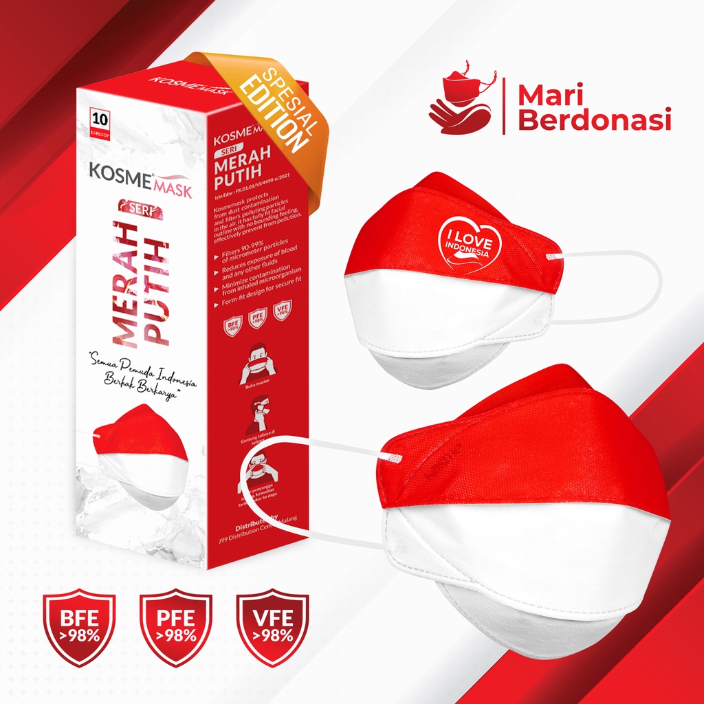 KOSMEMASK MERAH PUTIH