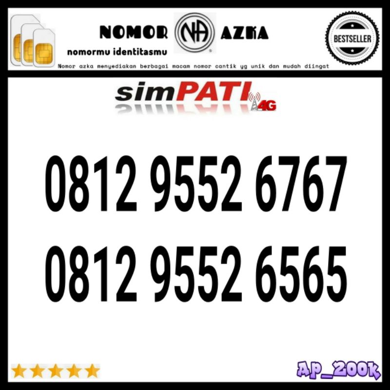 Nomor Cantik Simpati seri abab 6767 6565 rapi ap07
