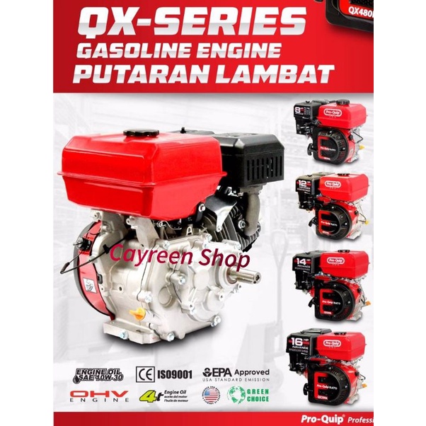 Gasoline Engine Pro Quip Putaran Lambat Qx 270
