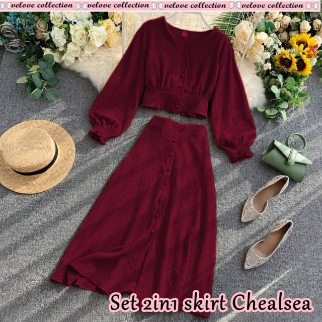 Bisa COD Set 2in1 skirt Chelasea Rok