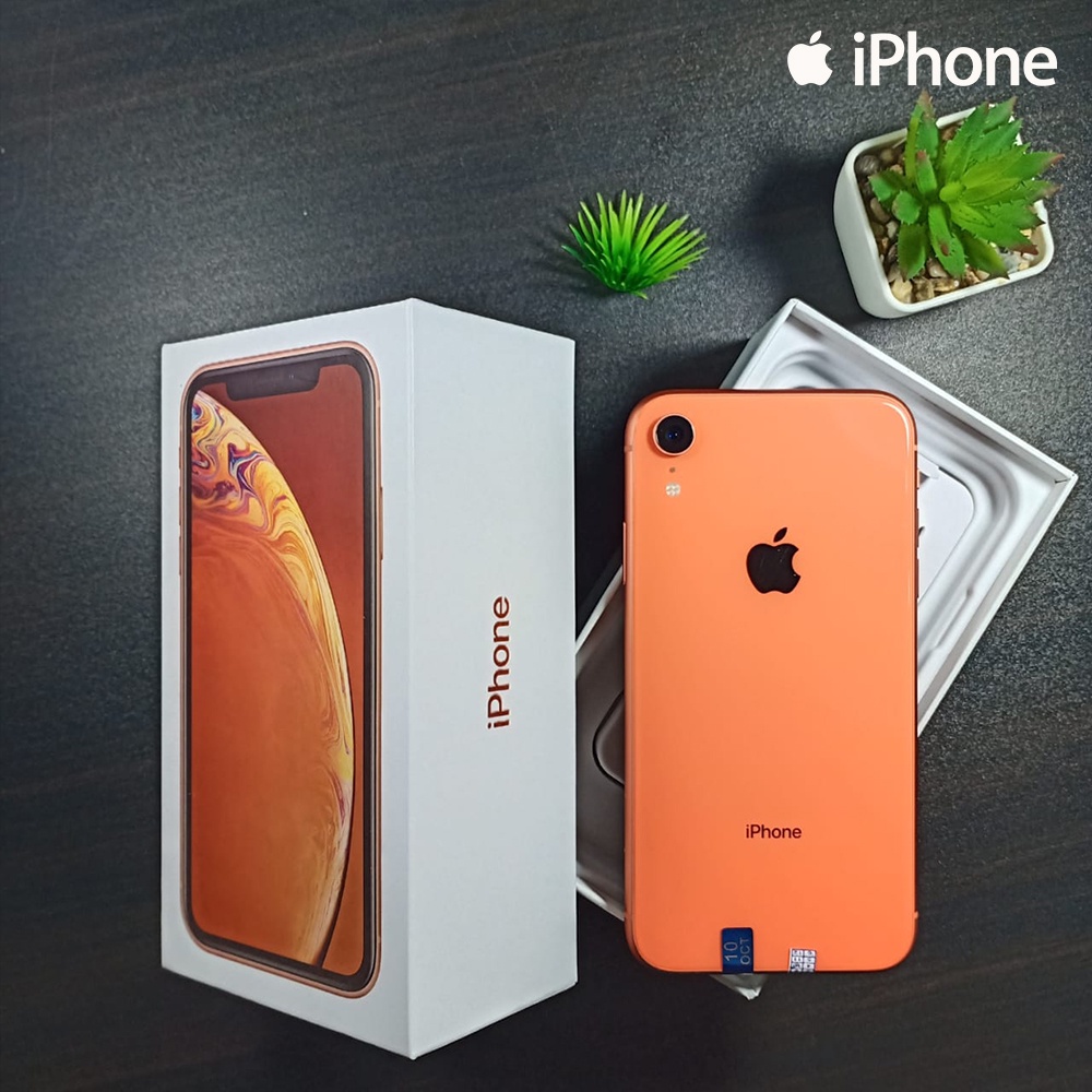 iphone XR 64gb Second Fullset Bekas Original 100% Mulus Garansi Imei Seumur Hidup Sim All Operator Ori-Coral