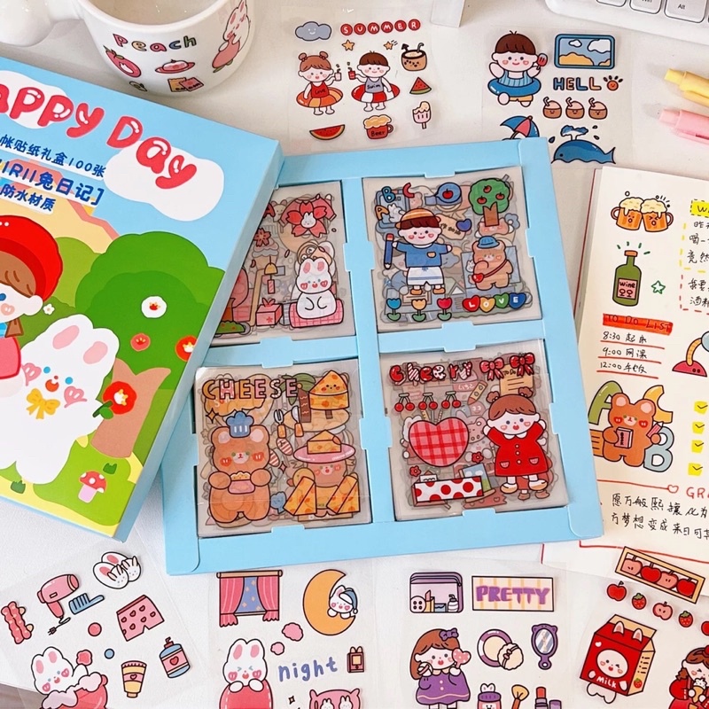 

[HAPPY DAY] READY STOCK BISA COD 1 - 5 LEMBAR STIKER LUCU TANPA KOTAK BOTOL MINUM VIRAL TANPA BOX DEKORASI JURNAL BUKU CATATAN DIARY SCRAPBOOK AESTHETIC FANCY KAWAII KIYOWO GAYA JEPANG PVC PET KARAKTER KARTUN ANAK PEREMPUAN HEWAN IMUT ANTI AIR KELINCI