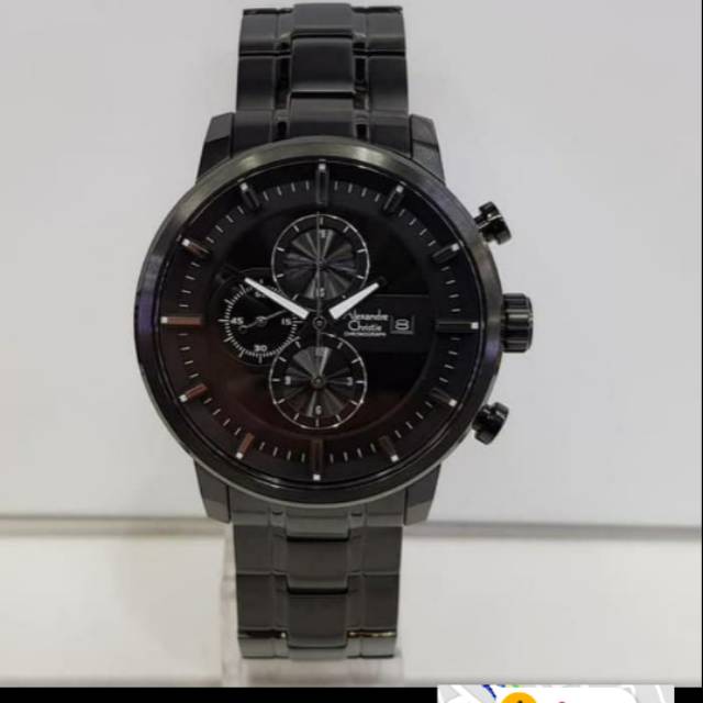 Jam tangan Alexandre Christie AC 6323 pria full black original