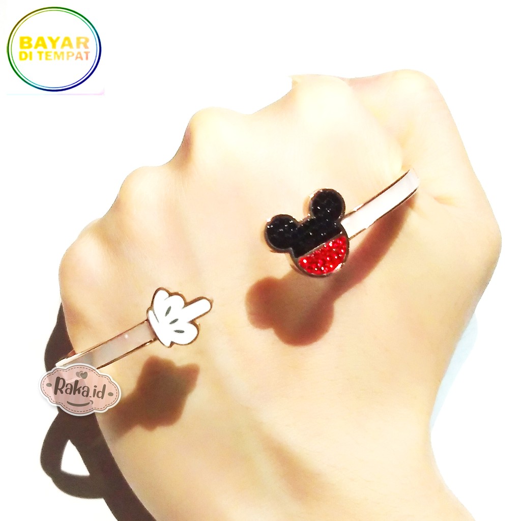 Raka Acc - Gelang Tangan Wanita Bangle MICKEY Tangan TITANIUM Perhiasan Wanita 232