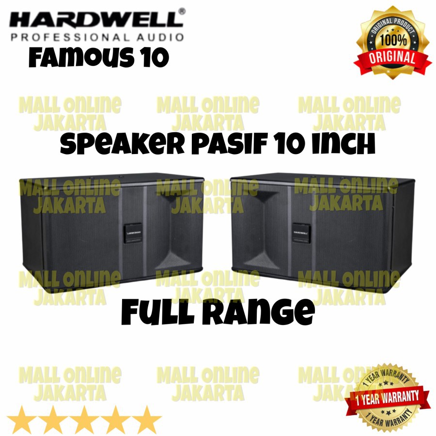 Speaker Pasif Hardwell Famous 10 Inch Original pasiv Harga sepasang