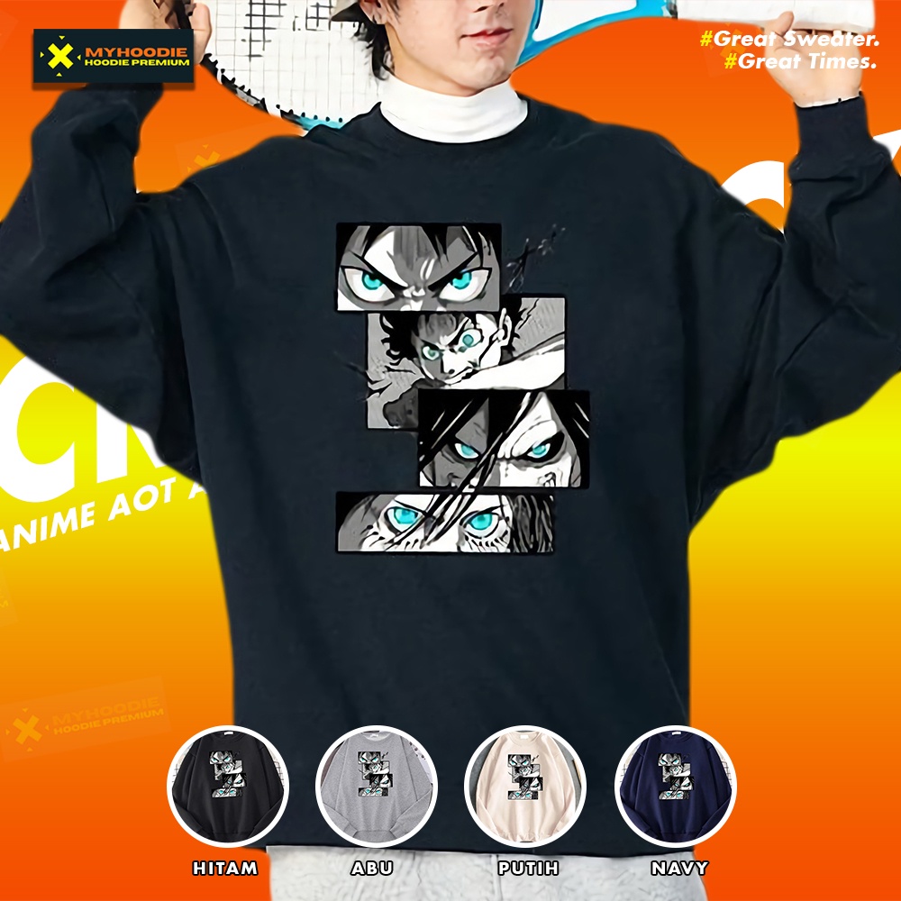 Crewneck Crewnek Cn Krewneck Sweater Switer Oversize Distro Polos Original Putih Murah Hitam Cream X