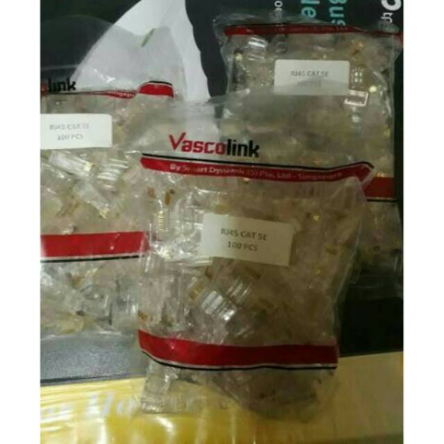 Konektor RJ45 Vascolink Cat5 Konektor LAN RJ-45 100pcs