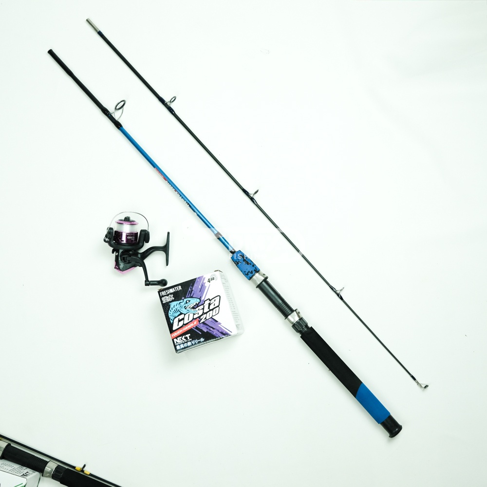 Set Joran Pancing Ukuran 165 180 Cm Bahan Fiber Solid Kekuatan Maksimal 10 Kg Reel Costa Bonus Senar Cocok Untuk Pemula Casting Galatama Spinning Mancing Di kolam Laut Empang