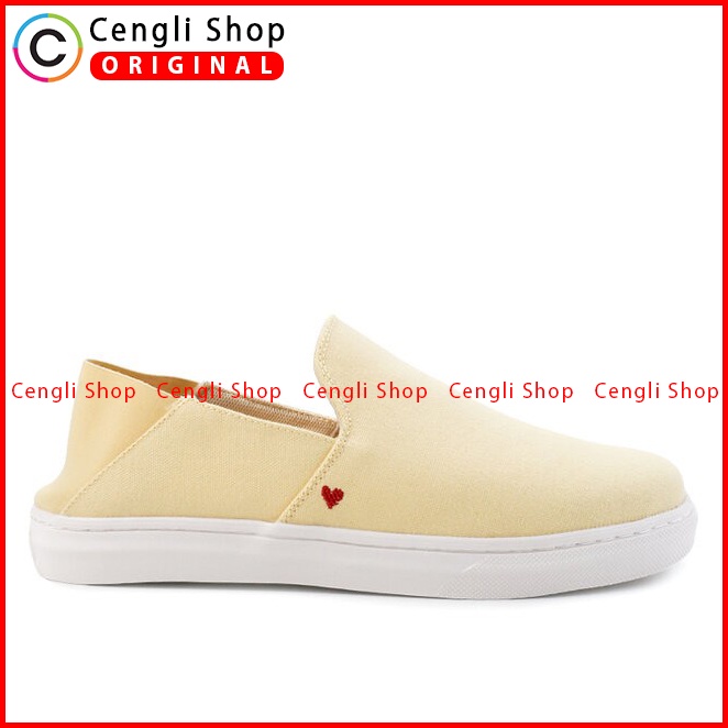 SEPATU SLIP ON OBERMAIN PRIA ORIGINAL CASUAL BRANDED ASLI KUNING OM09